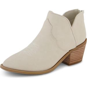imageCUSHIONAIRE Womens Rodeo Western Ankle Boot Memory Foam Wide Widths AvailableIvory