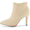 imageCUSHIONAIRE Womens Genie Stretch Knit Heel Bootie Memory Foam padding Wide Widths AvailableIvory
