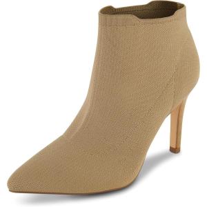 imageCUSHIONAIRE Womens Genie Stretch Knit Heel Bootie Memory Foam padding Wide Widths AvailableTaupe