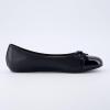 imageCUSHIONAIRE Womens Cardi Cap Toe Bow Flat with Memory Foam and Wide Widths AvailableBlackBlack Patent