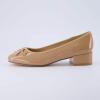 imageCUSHIONAIRE Womens Frenchie Dress Ballerina Flat Memory Foam Wide Widths AvailableTan Patent