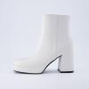 imageCUSHIONAIRE Womens Gallerie platform block heel dress boot Memory Foam Wide Widths AvailableWhite