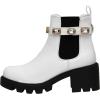 imageCUSHIONAIRE Womens Julie chelsea boot with Jeweled strap Memory FoamWhite