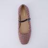 imageCUSHIONAIRE Womens Sleeper Mary Jane Flat with Memory Foam and Wide Widths AvailableBurgundy Wool Plaid