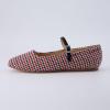 imageCUSHIONAIRE Womens Sleeper Mary Jane Flat with Memory Foam and Wide Widths AvailableBurgundy Wool Plaid
