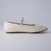imageCUSHIONAIRE Womens Sleeper Mary Jane Flat with Memory Foam and Wide Widths AvailableCream Embellished