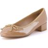 imageCUSHIONAIRE Womens Frenchie Dress Ballerina Flat Memory Foam Wide Widths AvailableTan Patent
