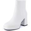 imageCUSHIONAIRE Womens Gallerie platform block heel dress boot Memory Foam Wide Widths AvailableWhite