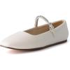 imageCUSHIONAIRE Womens Sleeper Mary Jane Flat with Memory Foam and Wide Widths AvailableCream Embellished