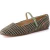 imageCUSHIONAIRE Womens Sleeper Mary Jane Flat with Memory Foam and Wide Widths AvailableSage Wool Plaid