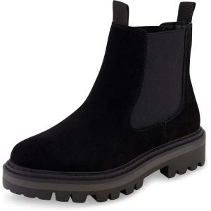 imageCUSHIONAIRE Womens Derby Genuine Suede Chelsea boot Memory Foam Wide Widths AvailableBlack Suede