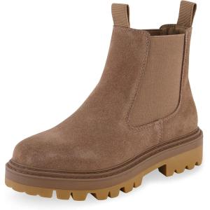 imageCUSHIONAIRE Womens Derby Genuine Suede Chelsea boot Memory Foam Wide Widths AvailableCamel Suede