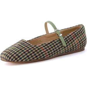 imageCUSHIONAIRE Womens Sleeper Mary Jane Flat with Memory Foam and Wide Widths AvailableSage Wool Plaid