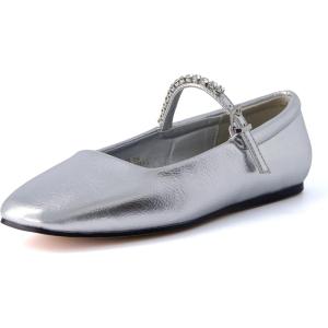 imageCUSHIONAIRE Womens Sleeper Mary Jane Flat with Memory Foam and Wide Widths AvailableSilver Embellished