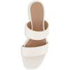 imageCUSHIONAIRE Womens Nolita two band low block heel slide sandal Memory Foam and Wide Widths AvailableWhite Smooth