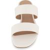 imageCUSHIONAIRE Womens Nolita two band low block heel slide sandal Memory Foam and Wide Widths AvailableWhite Smooth