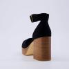 imageCUSHIONAIRE Womens Tanner Leather stack block heel with Memory Foam Padding Wide Widths AvailableBlack Microsuede