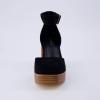 imageCUSHIONAIRE Womens Tanner Leather stack block heel with Memory Foam Padding Wide Widths AvailableBlack Microsuede