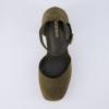 imageCUSHIONAIRE Womens Tanner Leather stack block heel with Memory Foam Padding Wide Widths AvailableOlive Nubuck
