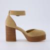 imageCUSHIONAIRE Womens Tanner Leather stack block heel with Memory Foam Padding Wide Widths AvailableSand Nubuck