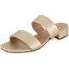 imageCUSHIONAIRE Womens Nolita two band low block heel slide sandal Memory Foam and Wide Widths AvailableGold