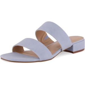 imageCUSHIONAIRE Womens Nolita two band low block heel slide sandal Memory Foam and Wide Widths AvailableFaded Blue