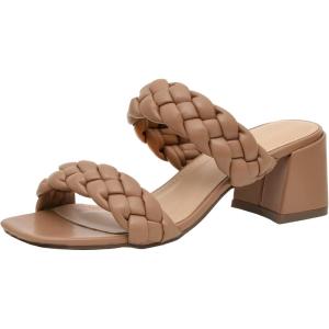imageCUSHIONAIRE Womens Onyx braided Heel Sandal Memory Foam Wide Widths AvailableTan