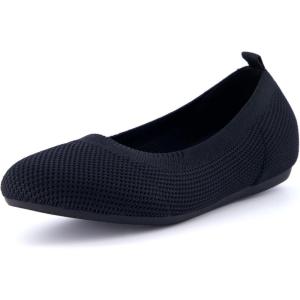 imageCUSHIONAIRE Womens Whiz Hidden Wedge Knit Flat with Memory Foam and Wide Widths AvailableBlack