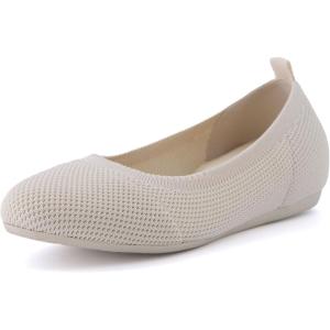 imageCUSHIONAIRE Womens Whiz Hidden Wedge Knit Flat with Memory Foam and Wide Widths AvailableCream