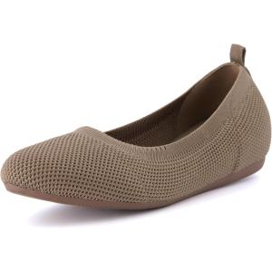 imageCUSHIONAIRE Womens Whiz Hidden Wedge Knit Flat with Memory Foam and Wide Widths AvailableTaupe