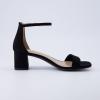 imageCUSHIONAIRE Womens Abbey one band square toe mid block heel sandal Memory Foam Wide Widths AvailableBlack Microsuede