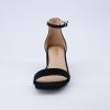 imageCUSHIONAIRE Womens Abbey one band square toe mid block heel sandal Memory Foam Wide Widths AvailableBlack Microsuede
