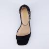 imageCUSHIONAIRE Womens Abbey one band square toe mid block heel sandal Memory Foam Wide Widths AvailableBlack Microsuede