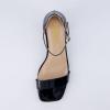 imageCUSHIONAIRE Womens Abbey one band square toe mid block heel sandal Memory Foam Wide Widths AvailableBlack Patent
