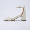 imageCUSHIONAIRE Womens Abbey one band square toe mid block heel sandal Memory Foam Wide Widths AvailableCream