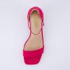 imageCUSHIONAIRE Womens Abbey one band square toe mid block heel sandal Memory Foam Wide Widths AvailableFuchsia Microsuede