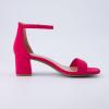 imageCUSHIONAIRE Womens Abbey one band square toe mid block heel sandal Memory Foam Wide Widths AvailableFuchsia Microsuede