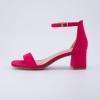 imageCUSHIONAIRE Womens Abbey one band square toe mid block heel sandal Memory Foam Wide Widths AvailableFuchsia Microsuede