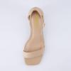 imageCUSHIONAIRE Womens Abbey one band square toe mid block heel sandal Memory Foam Wide Widths AvailableNatural Microsuede
