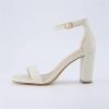 imageCUSHIONAIRE Womens Bliss one band mid block heel sandal Memory Foam Wide Widths AvailableIvory Nappa