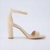 imageCUSHIONAIRE Womens Bliss one band mid block heel sandal Memory Foam Wide Widths AvailableNude Microsuede