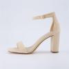 imageCUSHIONAIRE Womens Bliss one band mid block heel sandal Memory Foam Wide Widths AvailableNude Microsuede