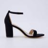 imageCUSHIONAIRE Womens Kimmie one band mid block heel sandal Memory Foam Wide Widths AvailableBlack Microsuede