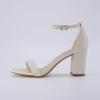 imageCUSHIONAIRE Womens Kimmie one band mid block heel sandal Memory Foam Wide Widths AvailableIvory Nappa