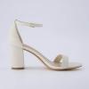 imageCUSHIONAIRE Womens Kimmie one band mid block heel sandal Memory Foam Wide Widths AvailableIvory Nappa