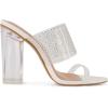 imageCUSHIONAIRE Womens Nori rhinestone lucite Heel Sandal Memory FoamWhite