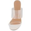 imageCUSHIONAIRE Womens Nori rhinestone lucite Heel Sandal Memory FoamWhite
