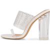 imageCUSHIONAIRE Womens Nori rhinestone lucite Heel Sandal Memory FoamWhite