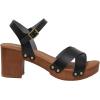 imageCUSHIONAIRE Womens Slate Faux Wood Sandal Memory Foam Insole ampamp LiteSole Technology Wide Widths AvailableBlack