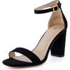 imageCUSHIONAIRE Womens Bliss one band mid block heel sandal Memory Foam Wide Widths AvailableBlack Microsuede